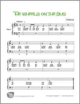 bus wheels piano lyrics music sheet chords guitar songs words beginner